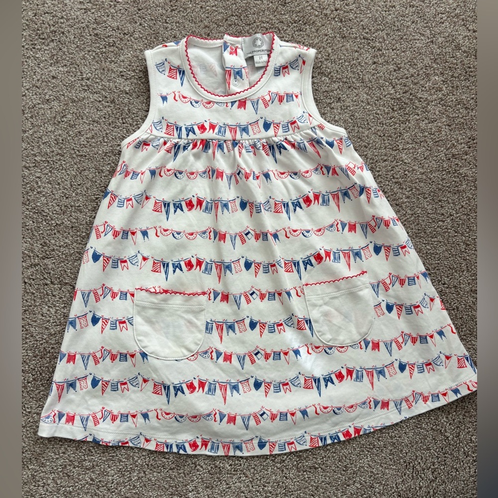 The Proper Peony Red White & Blue Pennant Dress